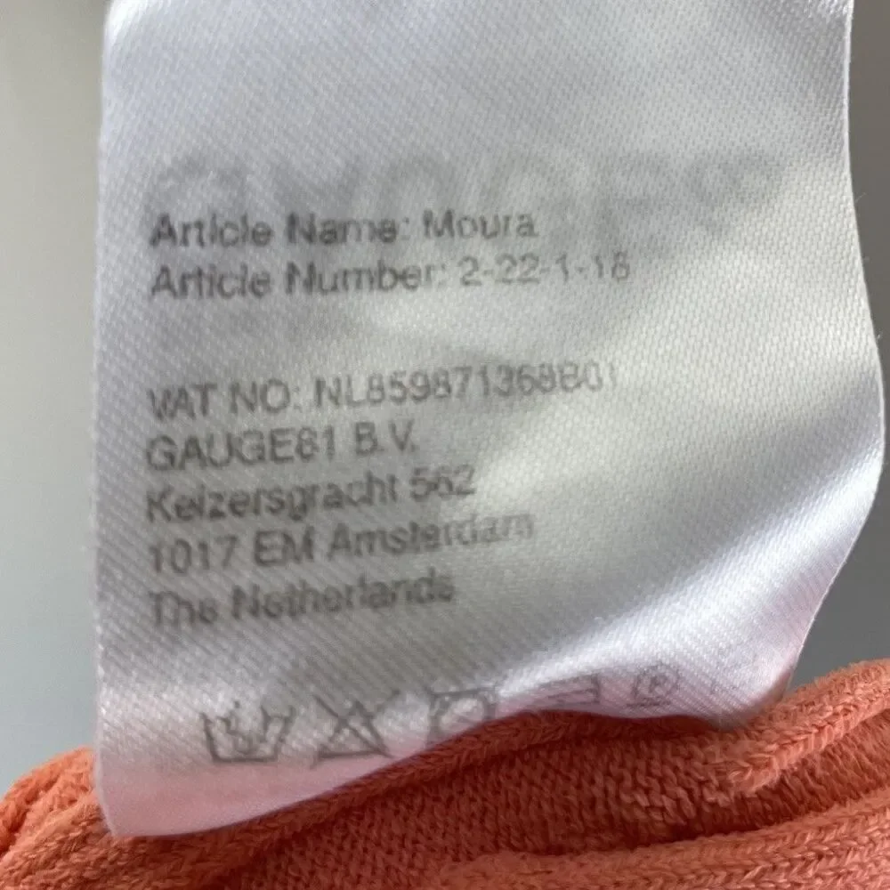 GAUGE81 Moura Plunge Top Women Small Ribbed Knit Halter Orange Viscose Blend - Picture 15 of 15